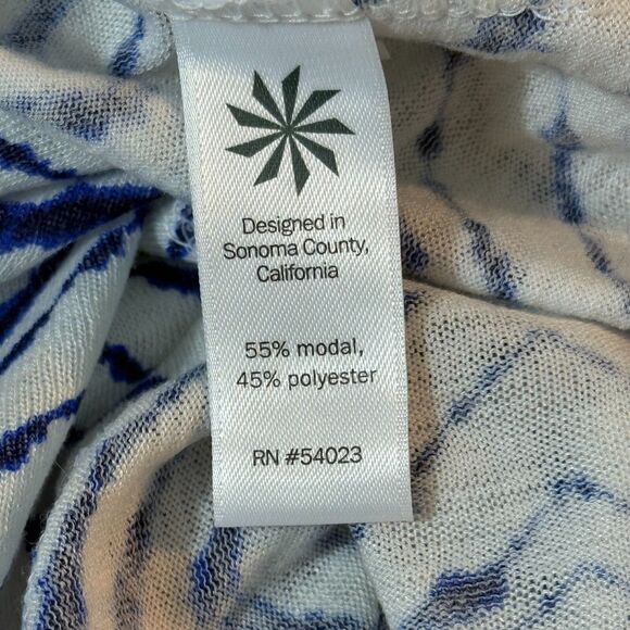 ATHLETA Breezy Tank XXS Arrowhead Stripe Blue White Crewneck Top B41 - Picture 6 of 6